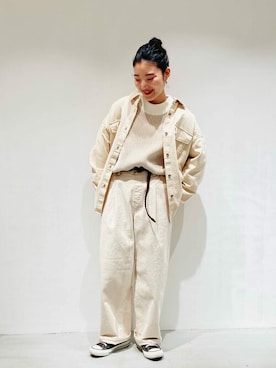 「ONIGIRI（オニギリ）のアイテム」を使った、COMME CA ISM STAFFさん（レディース・151cm）の冬コーディネート