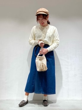 「ONIGIRI（オニギリ）のアイテム」を使った、COMME CA ISM STAFFさん（レディース・156cm）の冬コーディネート