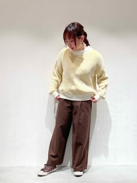 「ONIGIRI（オニギリ）のアイテム」を使った、COMME CA ISM STAFFさん（レディース・156cm）の冬コーディネート