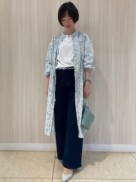 「COMME CA ISM（コムサイズム）のアイテム（シャツワンピース）」を使った、COMME CA ISM STAFFさん（レディース・164cm）の冬コーディネート