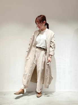 「COMME CA ISM（コムサイズム）のアイテム（シャツワンピース）」を使った、COMME CA ISM STAFFさん（レディース・156cm）の冬コーディネート
