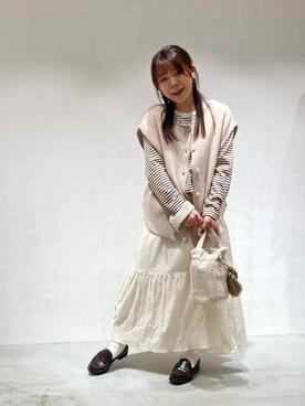 「ONIGIRI（オニギリ）のアイテム」を使った、COMME CA ISM STAFFさん（レディース・148cm）の冬コーディネート