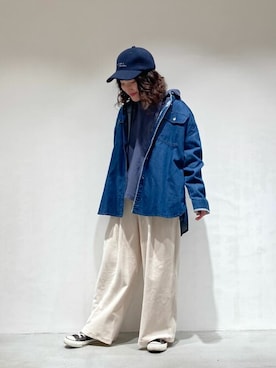 「ONIGIRI（オニギリ）のアイテム（キャップ）」を使った、COMME CA ISM STAFFさん（レディース・151cm）の春コーディネート