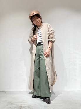 「COMME CA ISM（コムサイズム）のアイテム（シャツワンピース）」を使った、COMME CA ISM STAFFさん（レディース・148cm）の春コーディネート