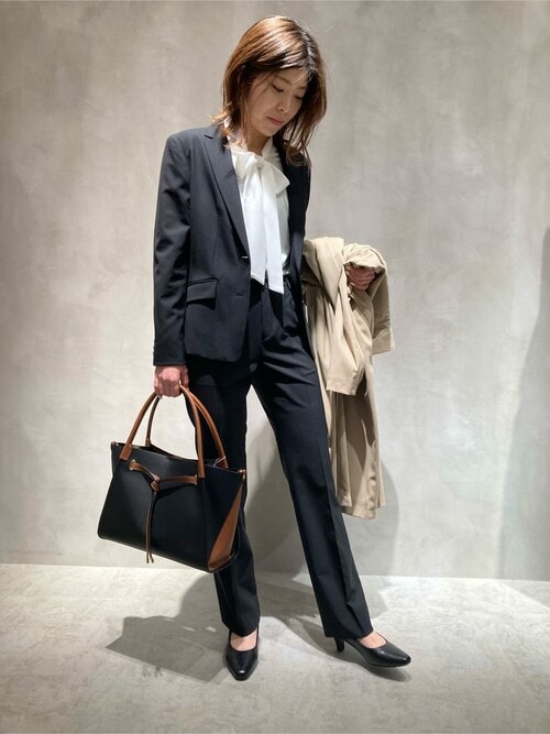 コムサイズム × anyFAM　パンツスーツ　オフィスカジュアル　黒　M オフィスパンツ レディース スーツパンツ 黒パンツ AP6240 BON