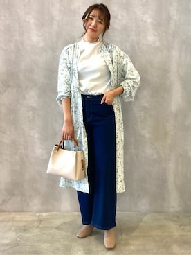 「COMME CA ISM（コムサイズム）のアイテム（シャツワンピース）」を使った、COMME CA ISM STAFFさん（レディース・161cm）の春コーディネート