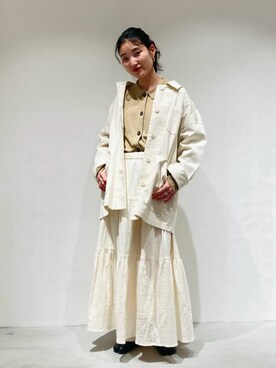 「ONIGIRI（オニギリ）のアイテム（ブルゾン）」を使った、COMME CA ISM STAFFさん（レディース・151cm）の春コーディネート