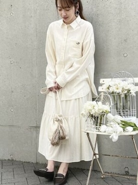 「COMME CA ISM（コムサイズム）のアイテム（バッグ）」を使った、COMME CA ISM STAFFさん（レディース・164cm）の春コーディネート