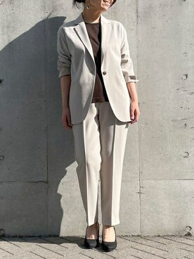 「COMME CA ISM（コムサイズム）のアイテム（セットアップ）」を使った、COMME CA ISM STAFFさん（レディース・161cm）の春コーディネート