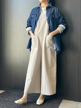 「バスクシャツ」｜「アイテム（ブルゾン）」を使った、COMME CA ISM STAFFさん（レディース・163cm）の春コーディネート