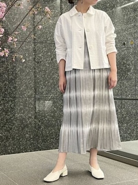 「刺繍」｜「アイテム（ドレス）」を使った、COMME CA ISM STAFFさん（レディース・161cm）の春コーディネート