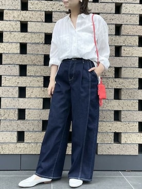 「COMME CA ISM（コムサイズム）のアイテム（バッグ）」を使った、COMME CA ISM STAFFさん（レディース・161cm）の春コーディネート
