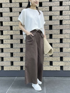 「ONIGIRI（オニギリ）のアイテム（スニーカー）」を使った、COMME CA ISM STAFFさん（レディース・163cm）の春コーディネート