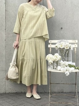 「COMME CA ISM（コムサイズム）のアイテム（バッグ）」を使った、COMME CA ISM STAFFさん（レディース・164cm）の春コーディネート