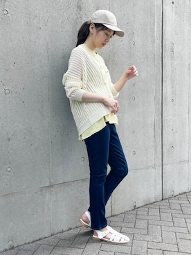 「COMME CA ISM（コムサイズム）のアイテム（帽子）」を使った、COMME CA ISM STAFFさん（レディース・164cm）の夏コーディネート