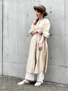 「インド綿ワンピ」｜COMME CA ISM STAFFさん（レディース・164cm）の夏コーディネート