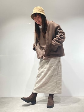 「ナチュラル」｜「アイテム（ムートンコート）」を使った、COMME CA ISM STAFFさん（レディース・156cm）の秋コーディネート