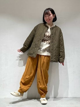 「ONIGIRI（オニギリ）のアイテム（ブルゾン）」を使った、COMME CA ISM STAFFさん（レディース・156cm）の秋コーディネート