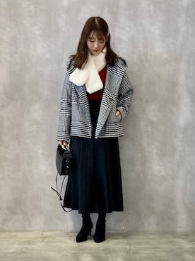 「COMME CA ISM（コムサイズム）のアイテム（その他アウター）」を使った、COMME CA ISM STAFFさん（レディース・160cm）の冬コーディネート
