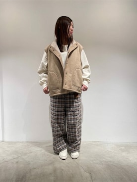 「ONIGIRI（オニギリ）のアイテム（スウェット）」を使った、COMME CA ISM STAFFさん（レディース・152cm）の冬コーディネート