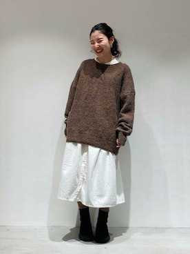 「アイテム（シャツワンピース）」を使った、COMME CA ISM STAFFさん（レディース・151cm）の冬コーディネート
