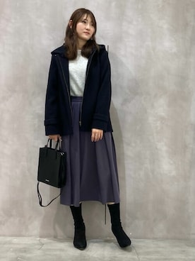 「COMME CA ISM（コムサイズム）のアイテム（その他アウター）」を使った、COMME CA ISM STAFFさん（レディース・160cm）の冬コーディネート