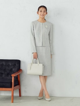 「COMME CA ISM（コムサイズム）のアイテム（セットアップ）」を使った、COMME CA ISM STAFFさん（レディース・167cm）の冬コーディネート