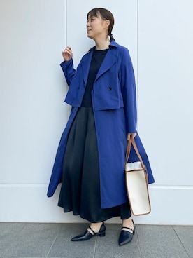 「COMME CA ISM（コムサイズム）のアイテム（トレンチコート）」を使った、COMME CA ISM STAFFさん（レディース・168cm）の春コーディネート