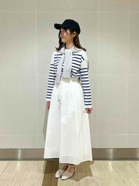 「COMME CA ISM（コムサイズム）のアイテム（帽子）」を使った、COMME CA ISM STAFFさん（レディース・159cm）の春コーディネート