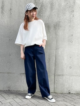 「COMME CA ISM（コムサイズム）のアイテム（帽子）」を使った、COMME CA ISM STAFFさん（レディース・164cm）の春コーディネート
