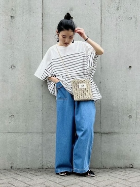 「ONIGIRI（オニギリ）のアイテム（サンダル）」を使った、COMME CA ISM STAFFさん（レディース・151cm）の春コーディネート