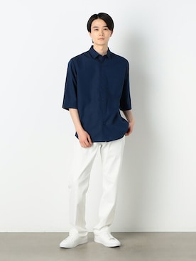 「COMME CA ISM（コムサイズム）のアイテム（パンツ）」を使った、COMME CA ISM STAFFさん（メンズ・177cm）の夏コーディネート