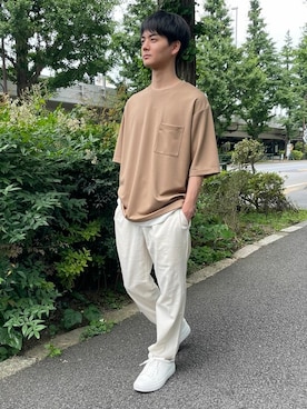 「COMME CA ISM（コムサイズム）のアイテム（パンツ）」を使った、COMME CA ISM STAFFさん（メンズ・165cm）の夏コーディネート