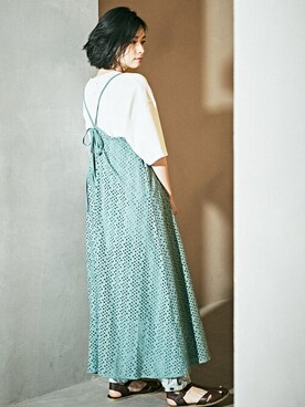 「ONIGIRI（オニギリ）のアイテム（サンダル）」を使った、COMME CA ISM STAFFさん（レディース・162cm）の夏コーディネート