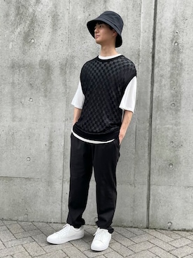「COMME CA ISM（コムサイズム）のアイテム（パンツ）」を使った、COMME CA ISM STAFFさん（メンズ・165cm）の夏コーディネート