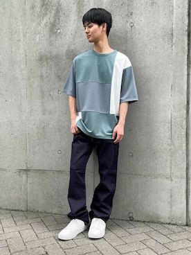 「COMME CA ISM（コムサイズム）のアイテム（パンツ）」を使った、COMME CA ISM STAFFさん（メンズ・164cm）の夏コーディネート