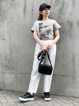 「COMME CA ISM（コムサイズム）のアイテム（帽子）」を使った、COMME CA ISM STAFFさん（レディース・164cm）の夏コーディネート