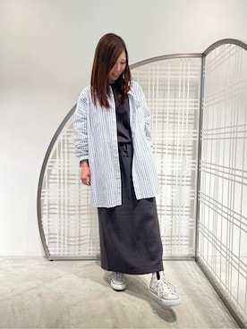 「ONIGIRI（オニギリ）のアイテム（トップス）」を使った、COMME CA ISM STAFFさん（レディース・152cm）の夏コーディネート