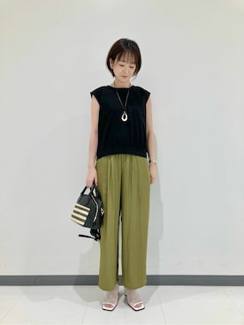「COMME CA ISM（コムサイズム）のアイテム（アクセサリー）」を使った、COMME CA ISM STAFFさん（レディース・161cm）の夏コーディネート