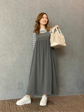 「COMME CA ISM（コムサイズム）のアイテム（ワンピース/ドレス）」を使った、COMME CA ISM STAFFさん（レディース・149cm）の夏コーディネート