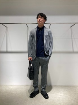 「COMME CA ISM（コムサイズム）のアイテム（ジャケット/アウター）」を使った、COMME CA ISM STAFFさん（メンズ・178cm）の夏コーディネート