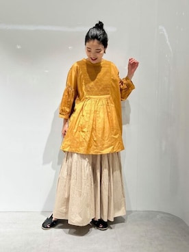 「ONIGIRI（オニギリ）のアイテム（トップス）」を使った、COMME CA ISM STAFFさん（レディース・151cm）の夏コーディネート