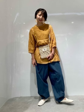 「ONIGIRI（オニギリ）のアイテム（トップス）」を使った、COMME CA ISM STAFFさん（レディース・161cm）の夏コーディネート