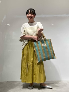 「ONIGIRI（オニギリ）のアイテム（トップス）」を使った、COMME CA ISM STAFFさん（レディース・156cm）の夏コーディネート