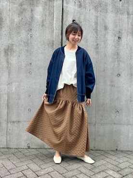 「ONIGIRI（オニギリ）のアイテム（トップス）」を使った、COMME CA ISM STAFFさん（レディース・161cm）の夏コーディネート