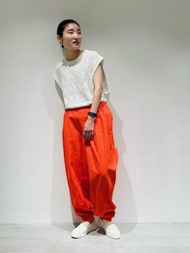 「ONIGIRI（オニギリ）のアイテム（スニーカー）」を使った、COMME CA ISM STAFFさん（レディース・164cm）の夏コーディネート