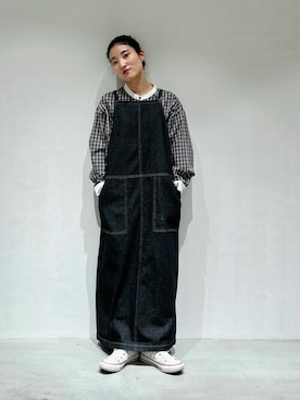 「ONIGIRI（オニギリ）のアイテム（トップス）」を使った、COMME CA ISM STAFFさん（レディース・151cm）の夏コーディネート