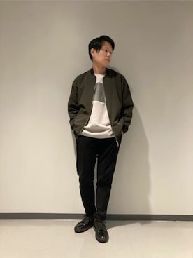 「24ssトレンド」｜「アイテム（ブルゾン）」を使った、COMME CA ISM STAFFさん（メンズ・162cm）の秋コーディネート