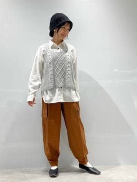 「ONIGIRI（オニギリ）のアイテム（トップス）」を使った、COMME CA ISM STAFFさん（レディース・160cm）の秋コーディネート