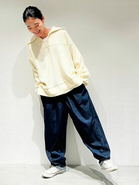 「ONIGIRI（オニギリ）のアイテム（トップス）」を使った、COMME CA ISM STAFFさん（レディース・151cm）の秋コーディネート